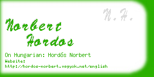 norbert hordos business card